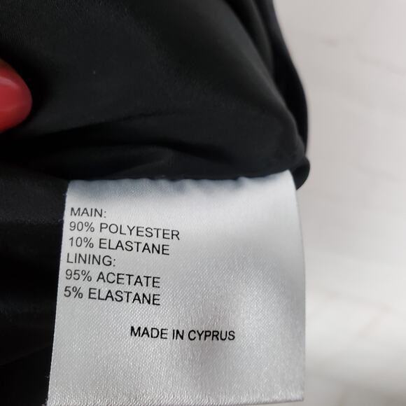 Karen Millen Pencil Skirt Sz US 10 Black Side Zip Knee Length Career Work READ - Picture 11 of 13